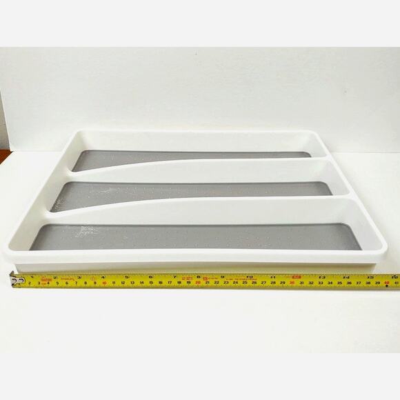 Madesmart Soft Grip Non-Slip 3 Section Utensil Tray Kitchen Drawer Organizer - Picture 7 of 9
